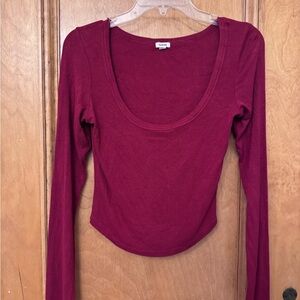 Garage Deep Red Long Sleeve Tee
